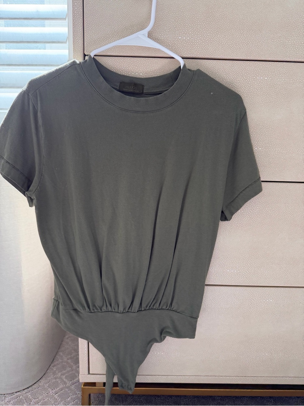 nuuds Olive Green Short Sleeve Bodysuit